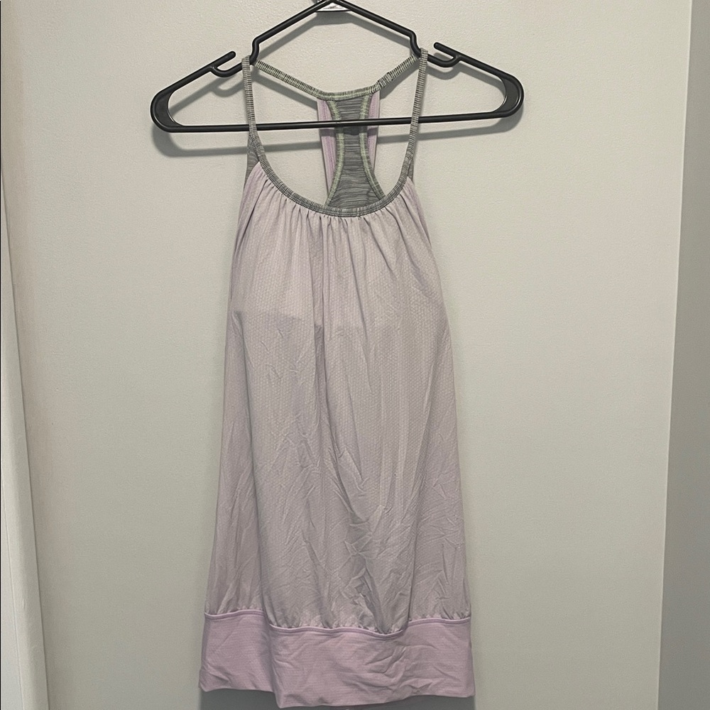 Lululemon Lavender and Gray Tank Top with Built in Bra